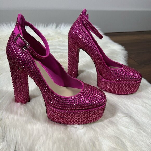 NEW Antonio Melani Capsule Dr. Bridget Hotfix Size 8M Rhinestone Platform Heels - Picture 4 of 14